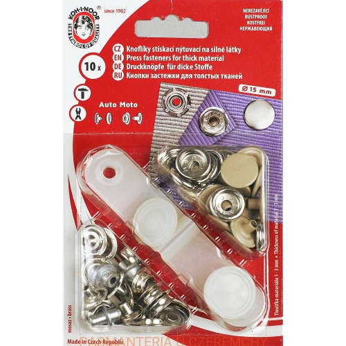napy metalowe 15 mm beżowe do nabijania Auto Moto Koh-I-Noor