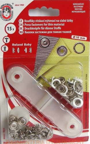  zestaw zatrzasków "obrączek" do nabijania /springów/ 10 mm, kolor biały
