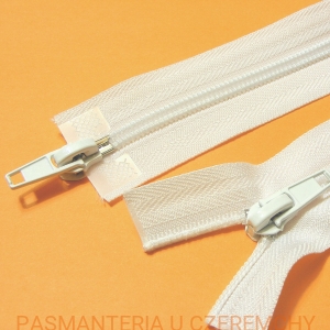 zamek 120 cm biały rozdzielczy dwusuwakowy spirala 5 