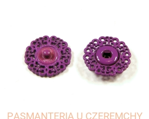 zatrzaski metalowe 21 mm ażurowe lakierowane - fioletowe 