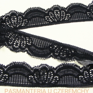 koronka elastyczna 30 mm czarna