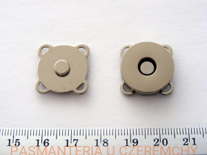 zapięcie magnetyczne do przyszywania 18 mm - kolor srebrny