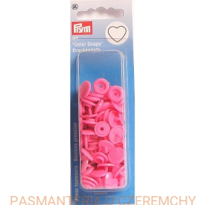 zatrzaski - napy plastikowe serduszka różowe  PRYM 393 347
