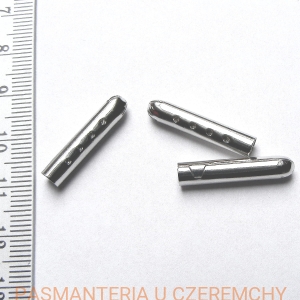 metalowa końcówka do sznurka - kolor srebrny  /nikiel, końcówki/