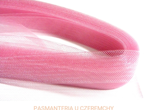 taśma modniarska /taśma żyłkowa, taśma krynolinowa, krynolina/ 25 mm różowa 