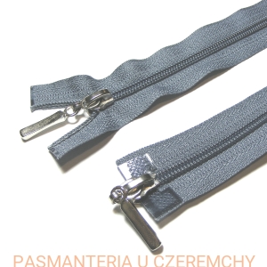 zamek 105 cm szary rozdzielczy dwusuwakowy spirala 5