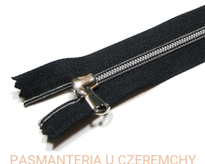 zamek 20 cm czarny, plastikowy - imitacja metalu, spirala 5 