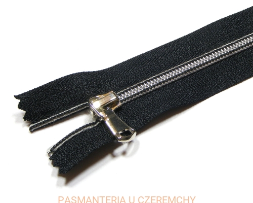 zamek 20 cm czarny, plastikowy - imitacja metalu, spirala 5