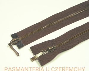 zamek 95 cm ciemnobrązowy rozdzielczy dwusuwakowy metalowy VT10 mosiądz oksydowany /brązowy/