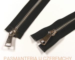 zamek 45 cm czarny rozdzielczy dwusuwakowy metalowy VT10 nikiel