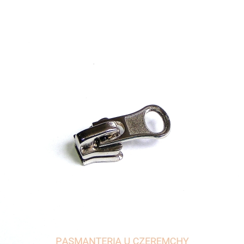 suwak zamkowy dolny do zamków kostkowych /rozm. 5/ rozdzielczych dwusuwakowych - kolor srebrny