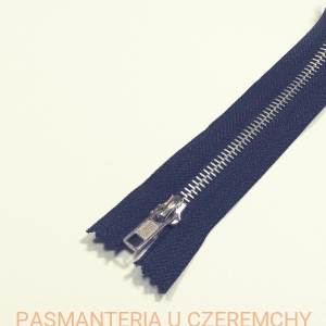 zamek 14 cm ciemnogranatowy metalowy VT10, nikiel,  nierozdzielczy  /granatowy/