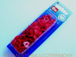 napy plastikowe serduszka czerwone PRYM 393 338 /zatrzaski/