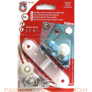 zatrzaski "springi" niebieskie z pełną główką do nabijania Roland Style 11 mm Koh-I-Noor