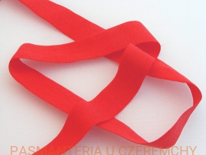 guma łamana 21 mm matowa czerwona - opak. 20 m  /lamówka elastyczna, lamówka gumowa/ 