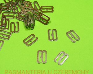 zaczep do ramiączka /do muszki/ 13 mm metalowy, miralloy, srebrny - opak. 20 szt.
