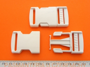 klamra plastikowa "trójząb" biała 25 mm
