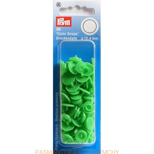 zatrzaski - napy plastikowe okrągłe jasnozielone PRYM 393 114