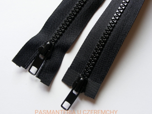 zamek rozdzielczy dwusuwakowy typu kostka 95 cm czarny